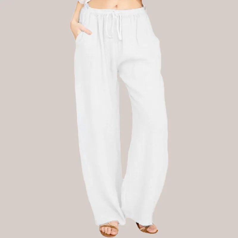 🔥2025 NEW SALES - 48% OFF🔥Women's Summer Cotton Linen Wide Leg Pants
