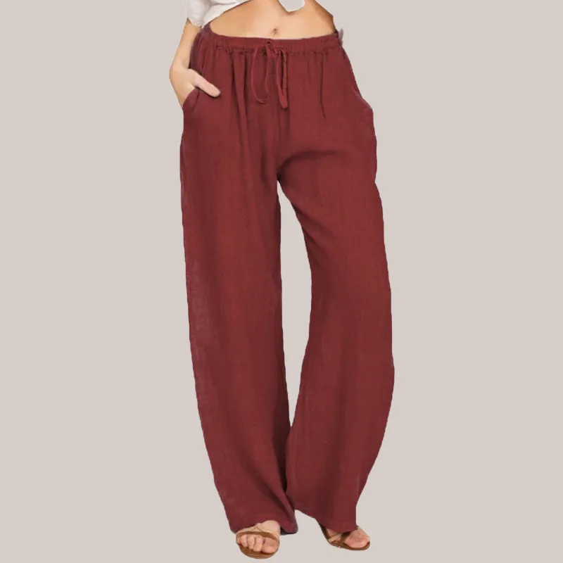 🔥2025 NEW SALES - 48% OFF🔥Women's Summer Cotton Linen Wide Leg Pants
