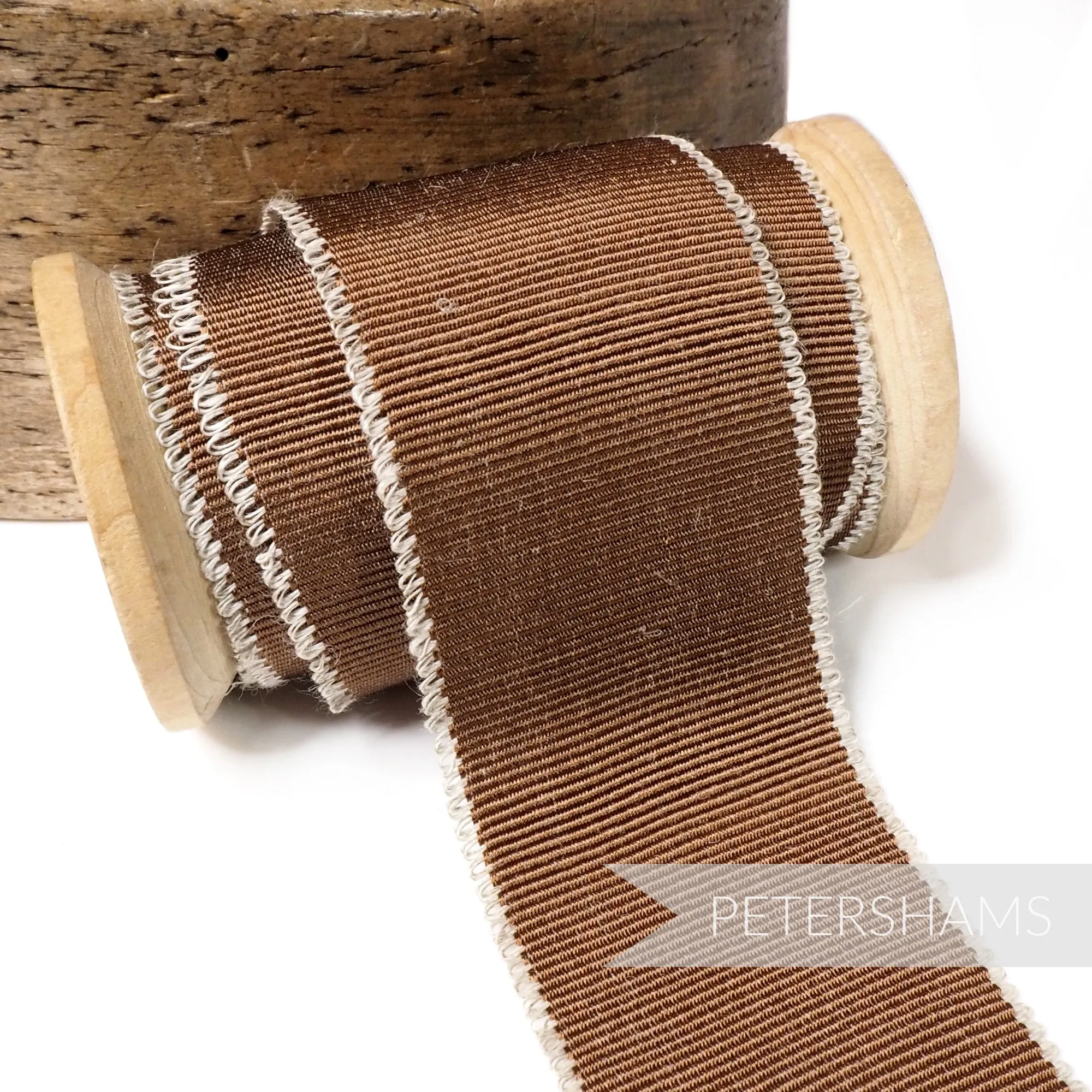 45mm Looped Linen Edge Millinery Petersham Hat Ribbon - 1m