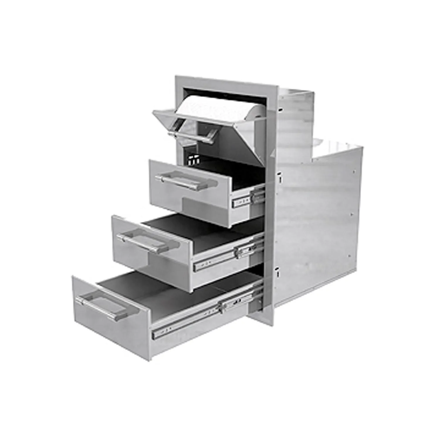 Alfresco AXE-3DRTH-SC Triple Drawer and Towel Holder Combo, 17-Inch