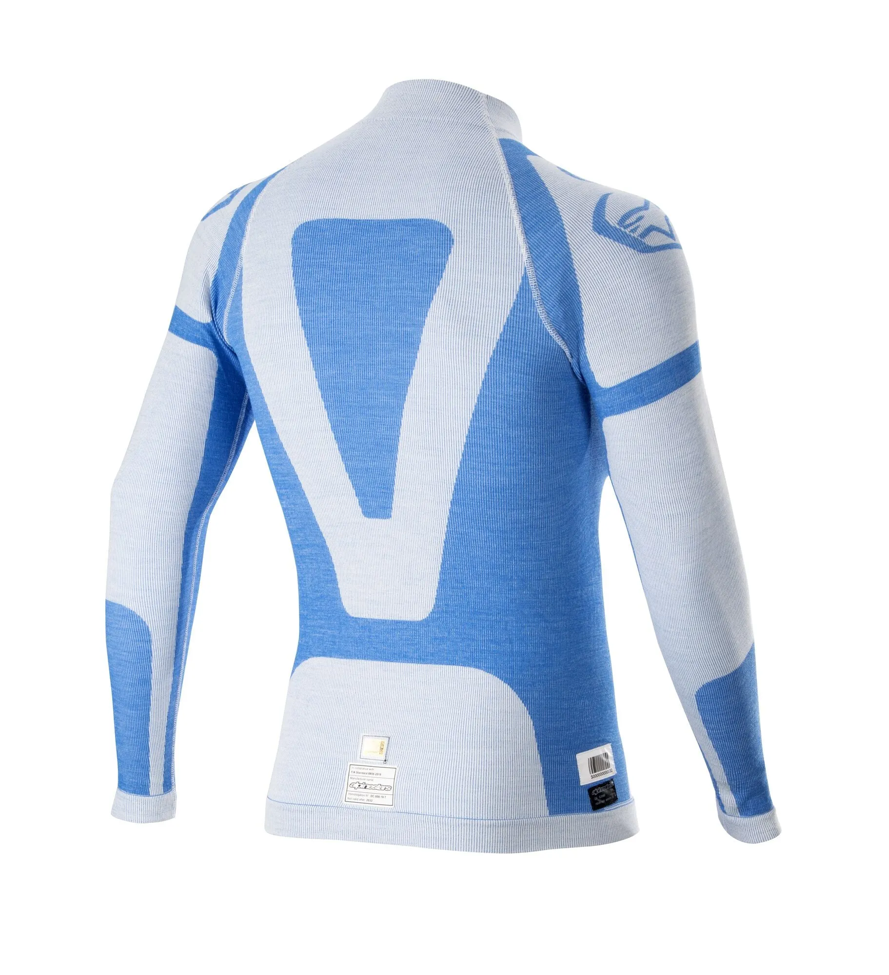 ALPINESTARS 4755020_27_XL/2XL ZX EVO v2 LS TOP underwear, FIA 8856-2018, white/blue, Size XL/2XL