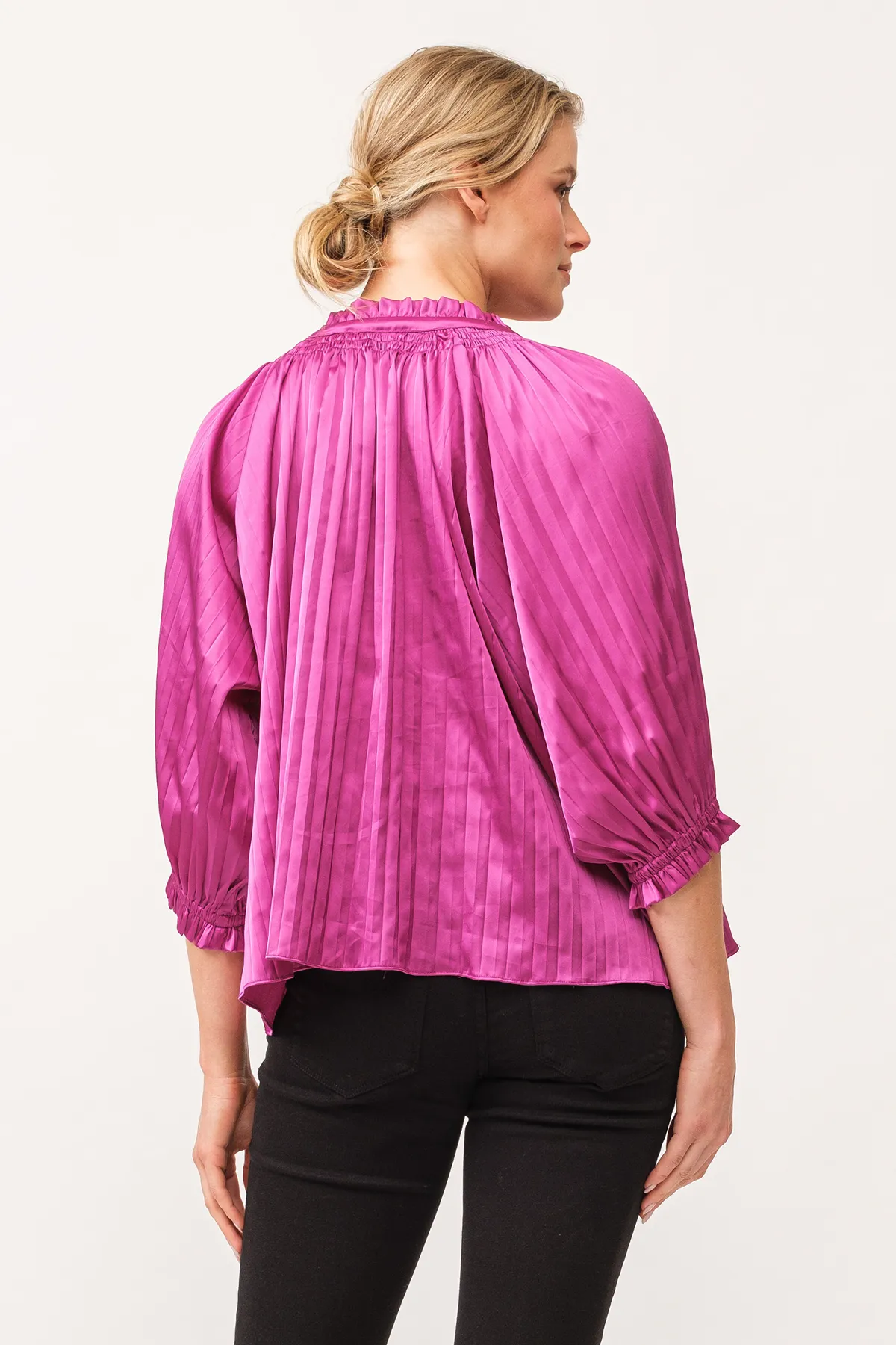 Anais Pleated Satin Top