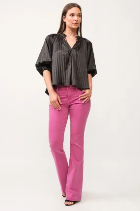 Anais Pleated Satin Top