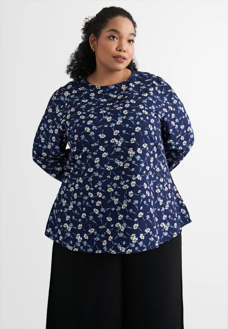 Anna Long Sleeves Printed Blouse