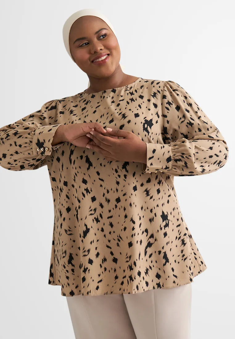 Anna Long Sleeves Printed Blouse