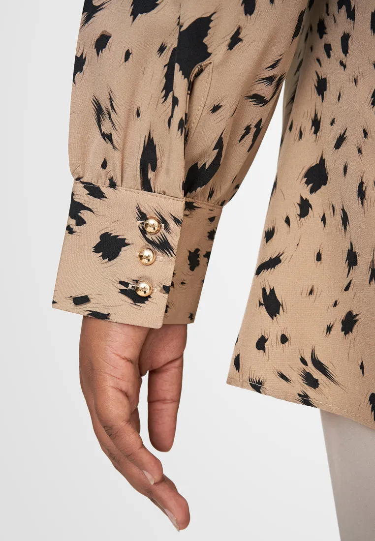 Anna Long Sleeves Printed Blouse