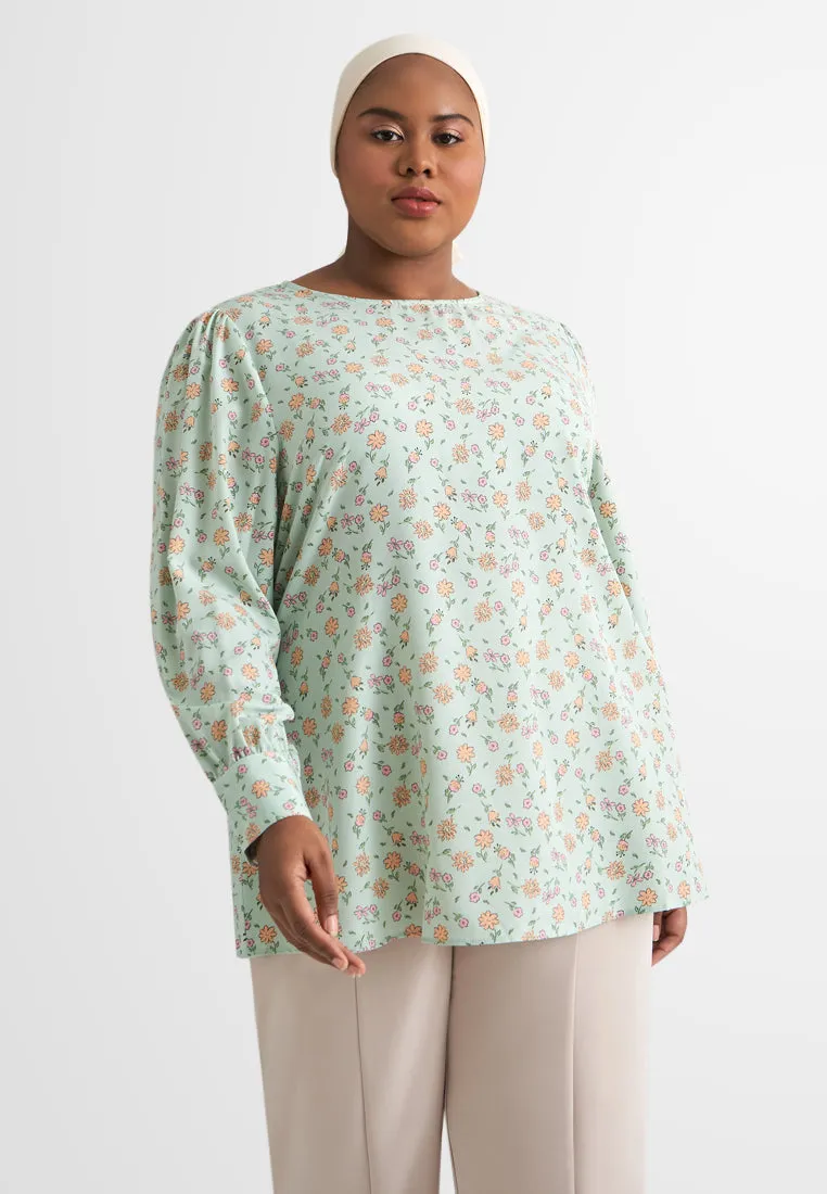 Anna Long Sleeves Printed Blouse