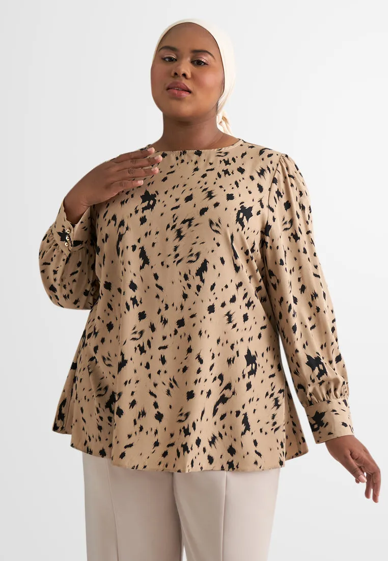 Anna Long Sleeves Printed Blouse