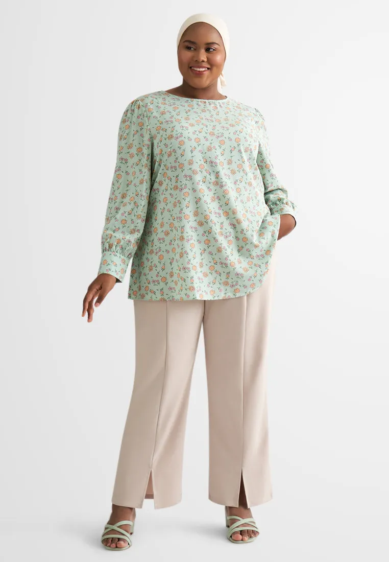 Anna Long Sleeves Printed Blouse