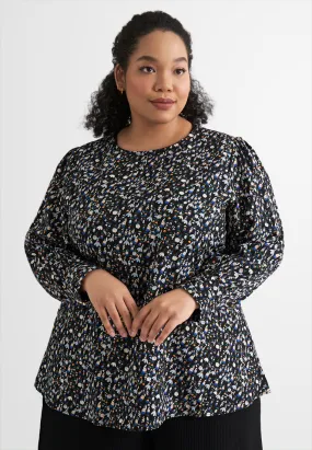 Anna Long Sleeves Printed Blouse