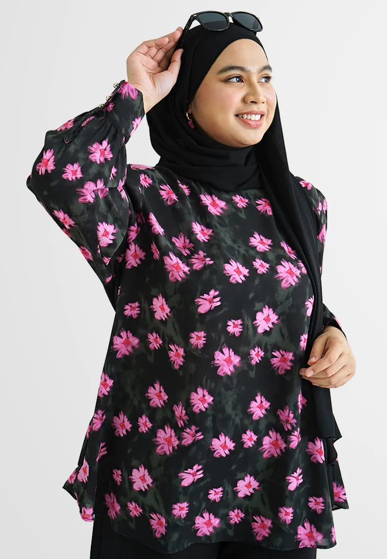 Anna Long Sleeves Printed Blouse
