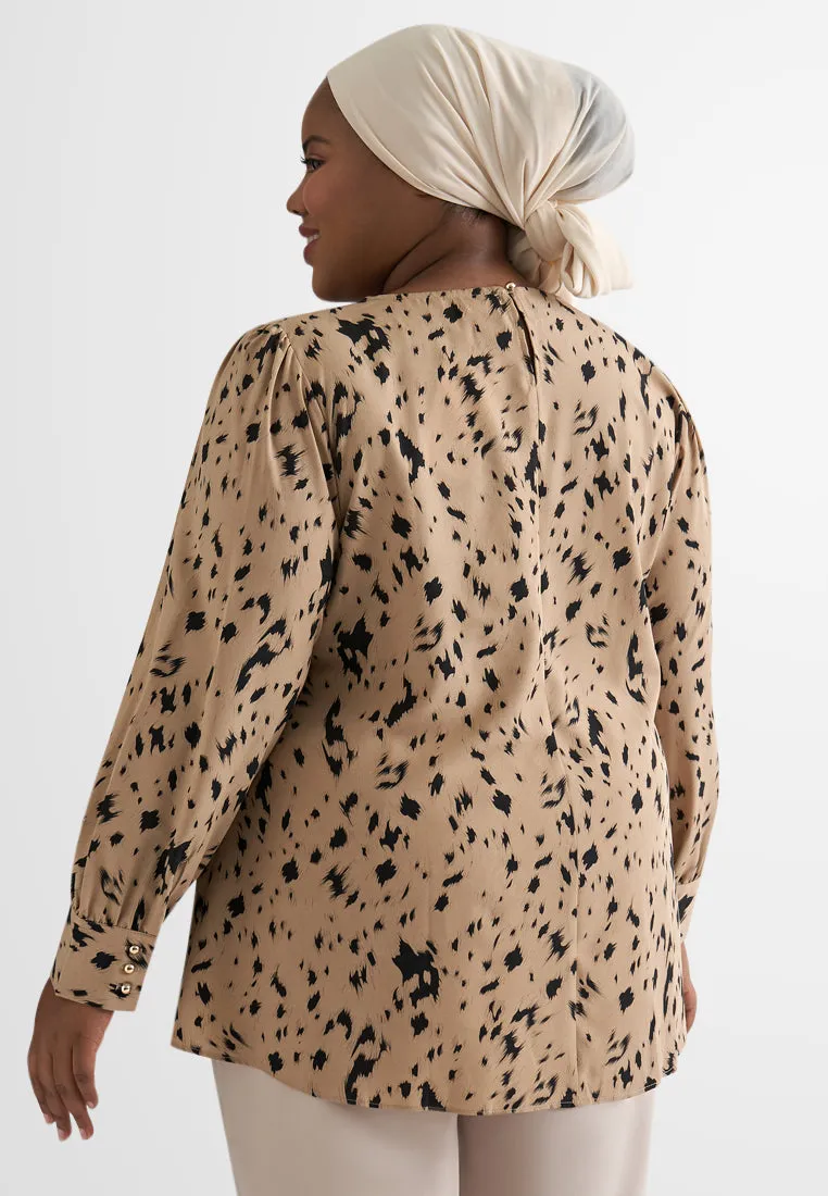Anna Long Sleeves Printed Blouse