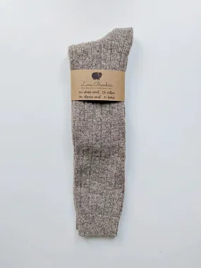 ANNA LONG~ Wool/Alpaca/Cotton/Hemp Sock. Natural. Undyed.