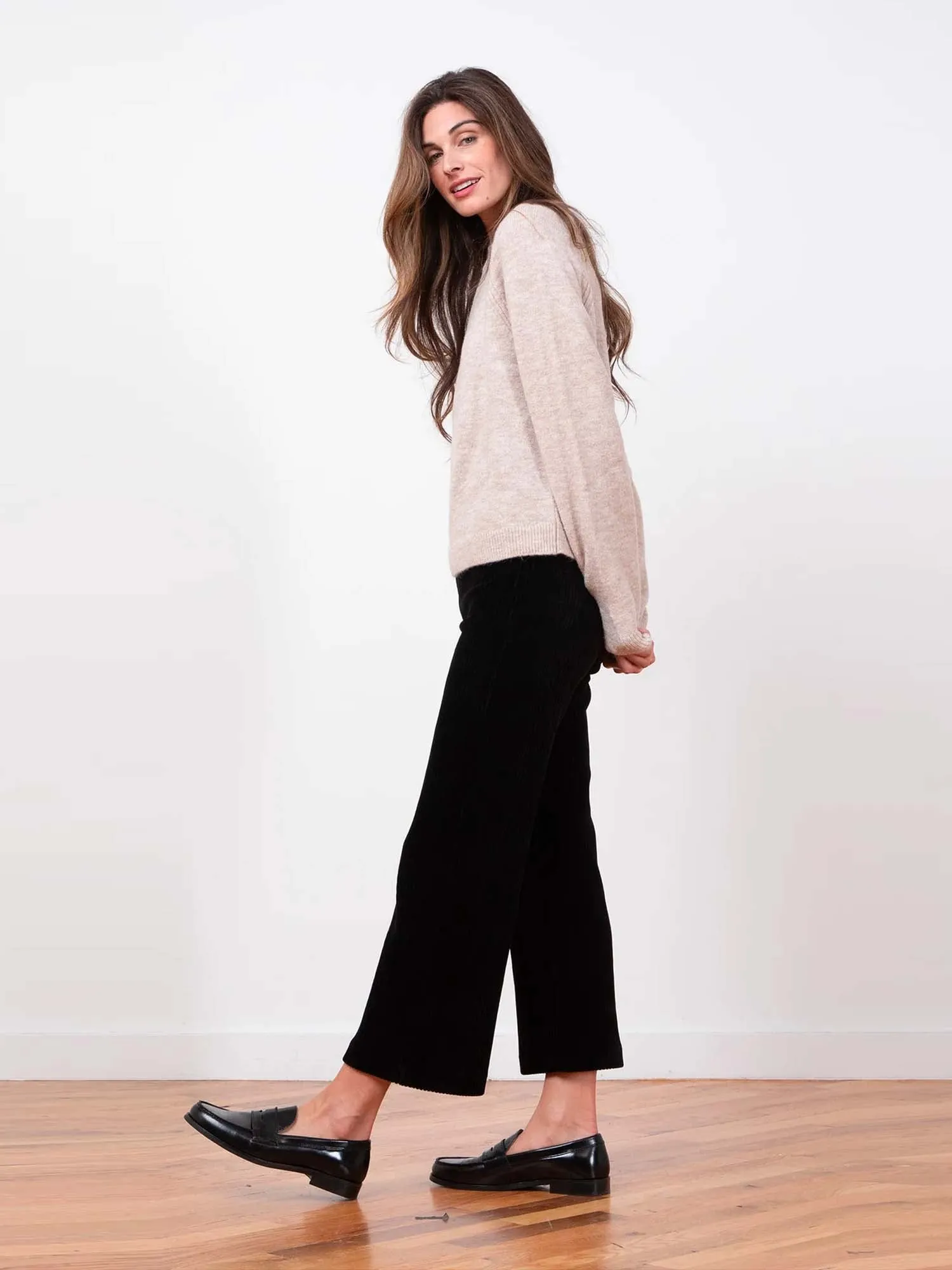 Avenue Montaigne Corduroy Crop Wide Leg Pants