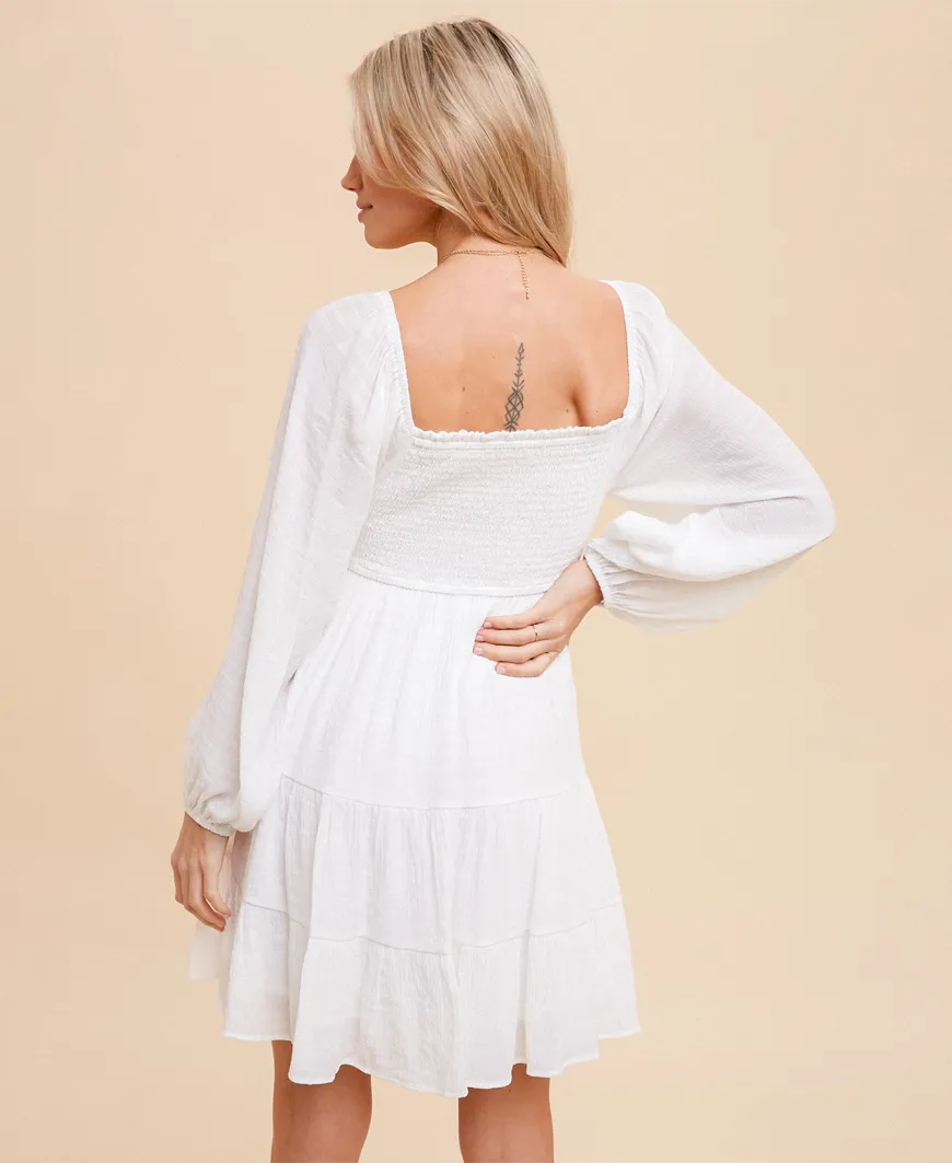 Avery Bubble Sleeve Babydoll Dress