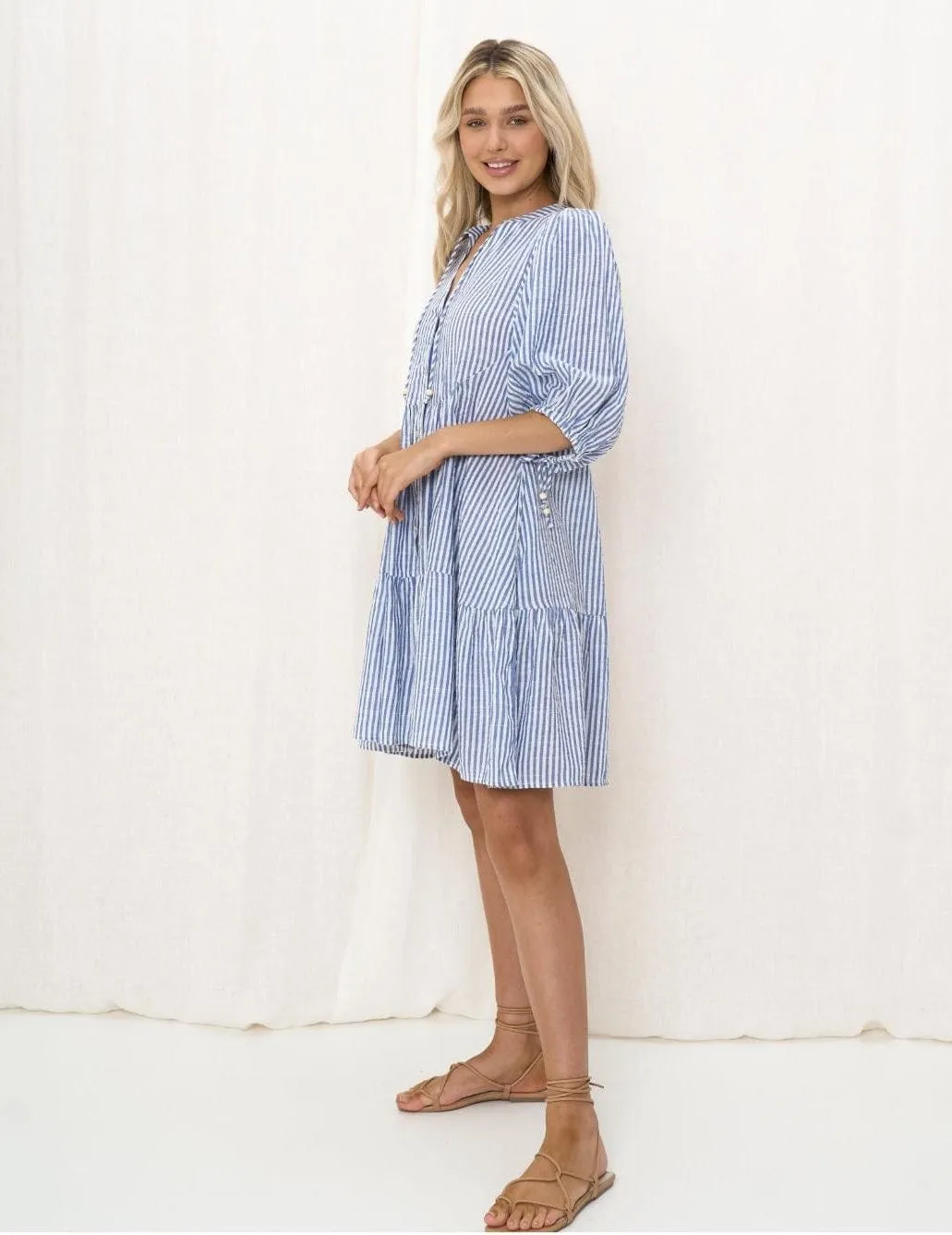 Babydoll Dress - Blue Stripe