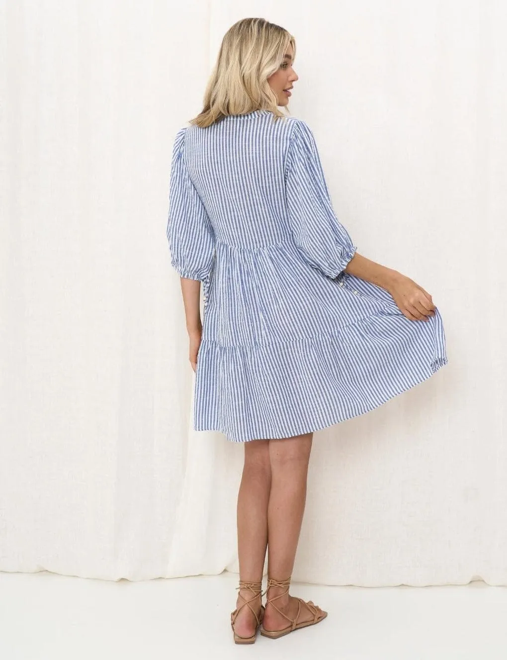 Babydoll Dress - Blue Stripe