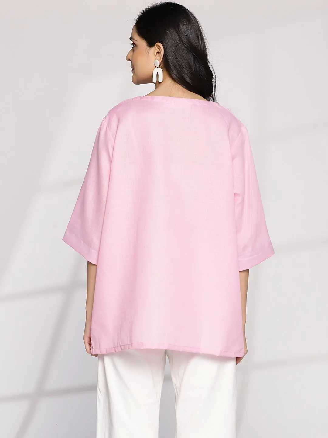 BabyPink CottonSlub OversizedTop - PinkPixie