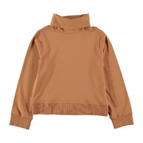 Belle Chiara Knit Rust Jersey Turtleneck