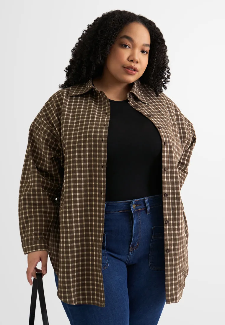 Binx Varsity Long Checkered Shirt