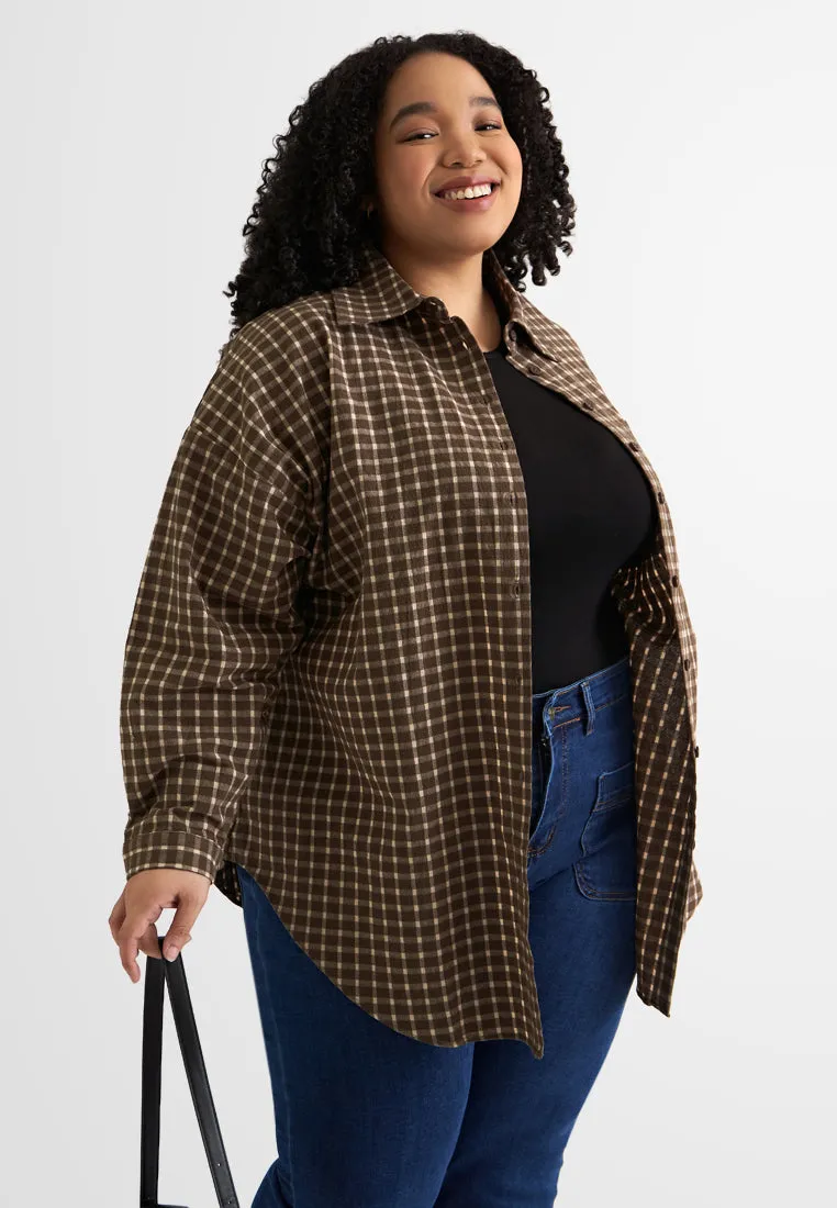 Binx Varsity Long Checkered Shirt