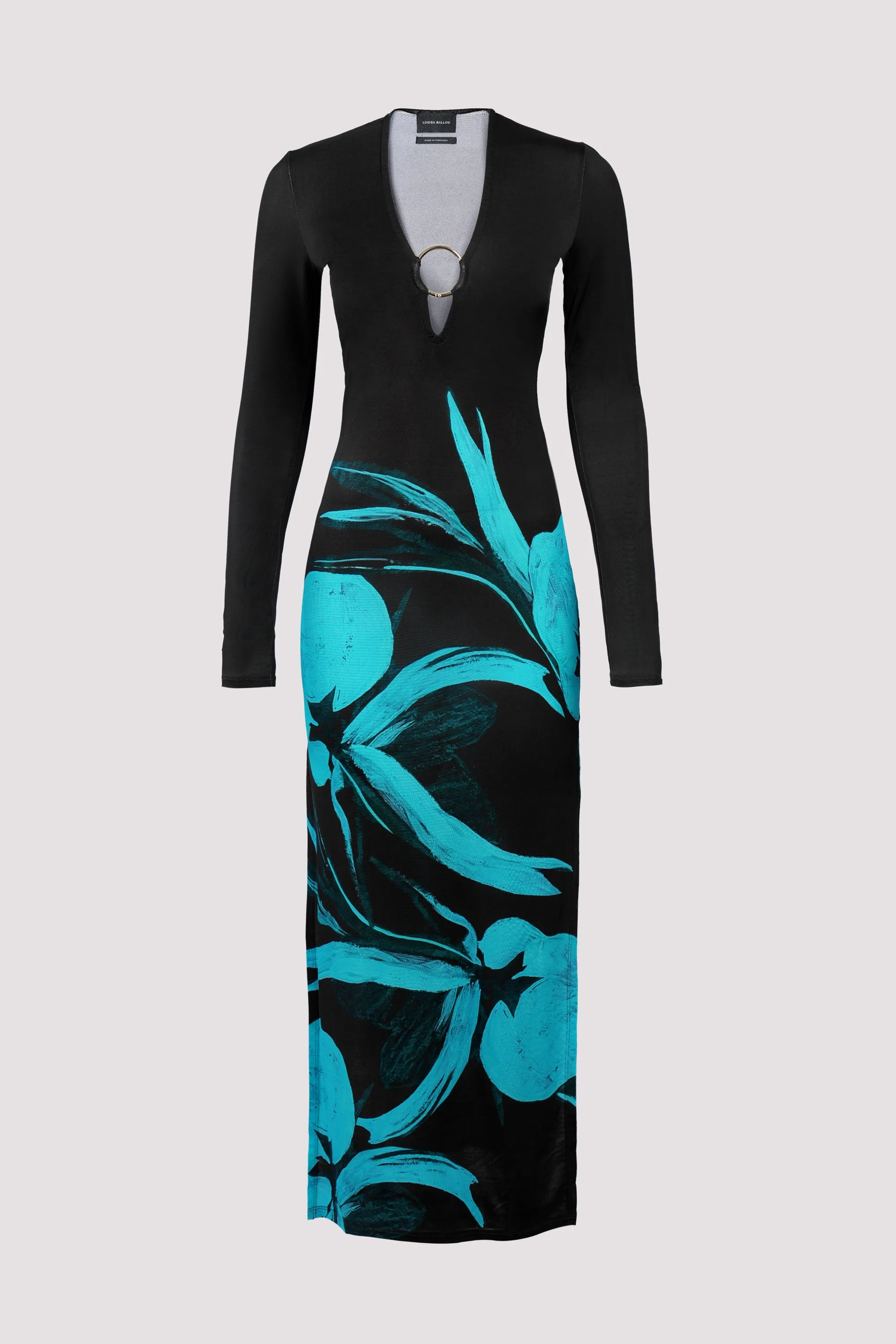 Blue Helios Long Sleeve Maxi Dress