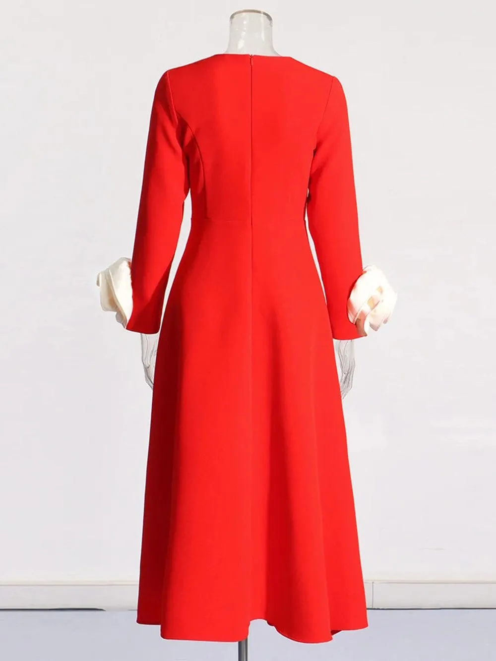 Bobbi Colorblock Appliques Midi Dress