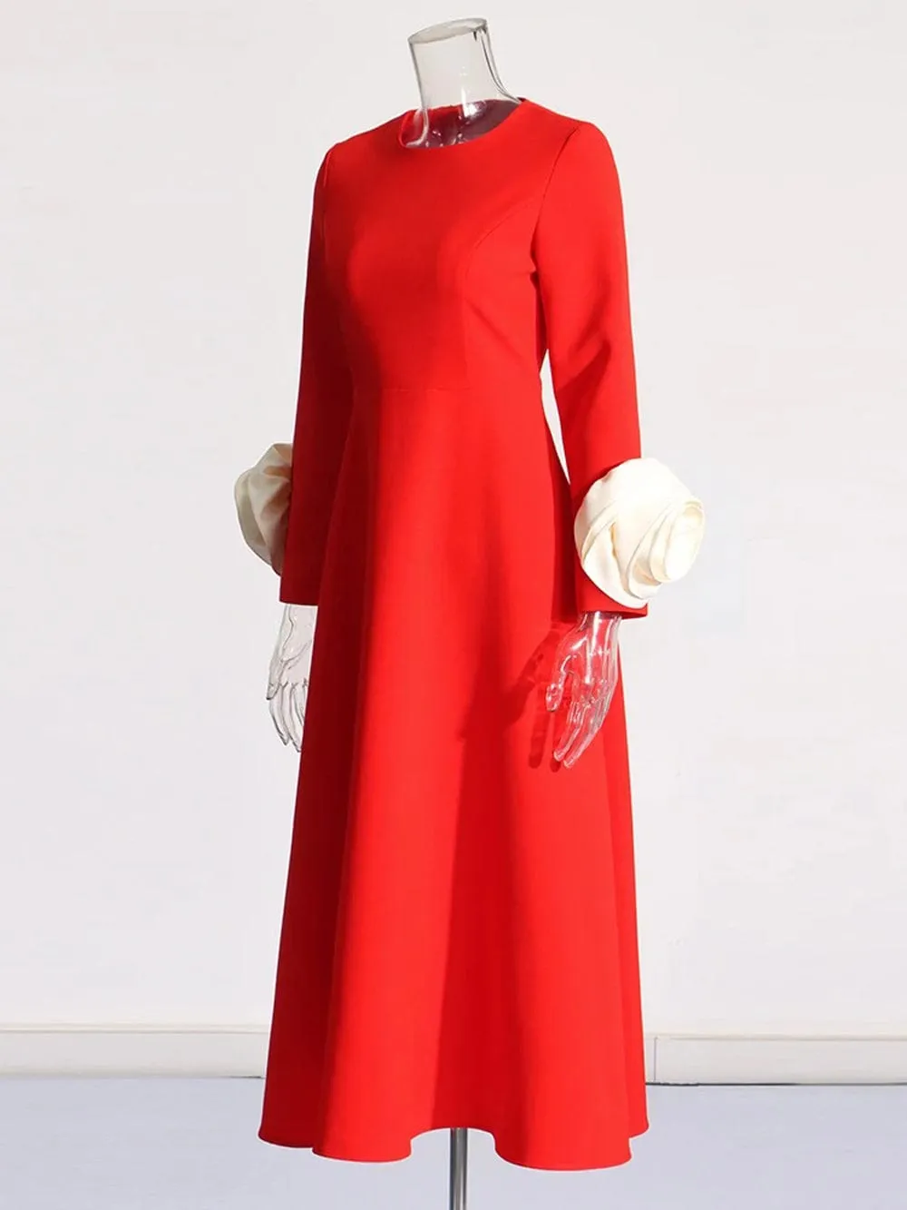 Bobbi Colorblock Appliques Midi Dress
