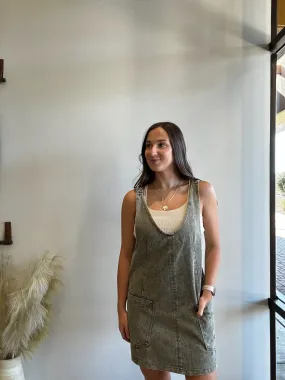 Bobbi Wash Twill Overall Dress