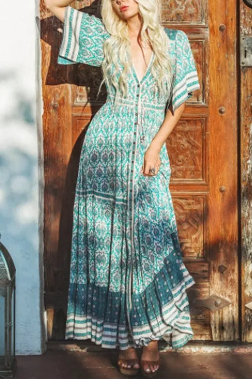 Boho Vibes Baby Blue Maxi Dress