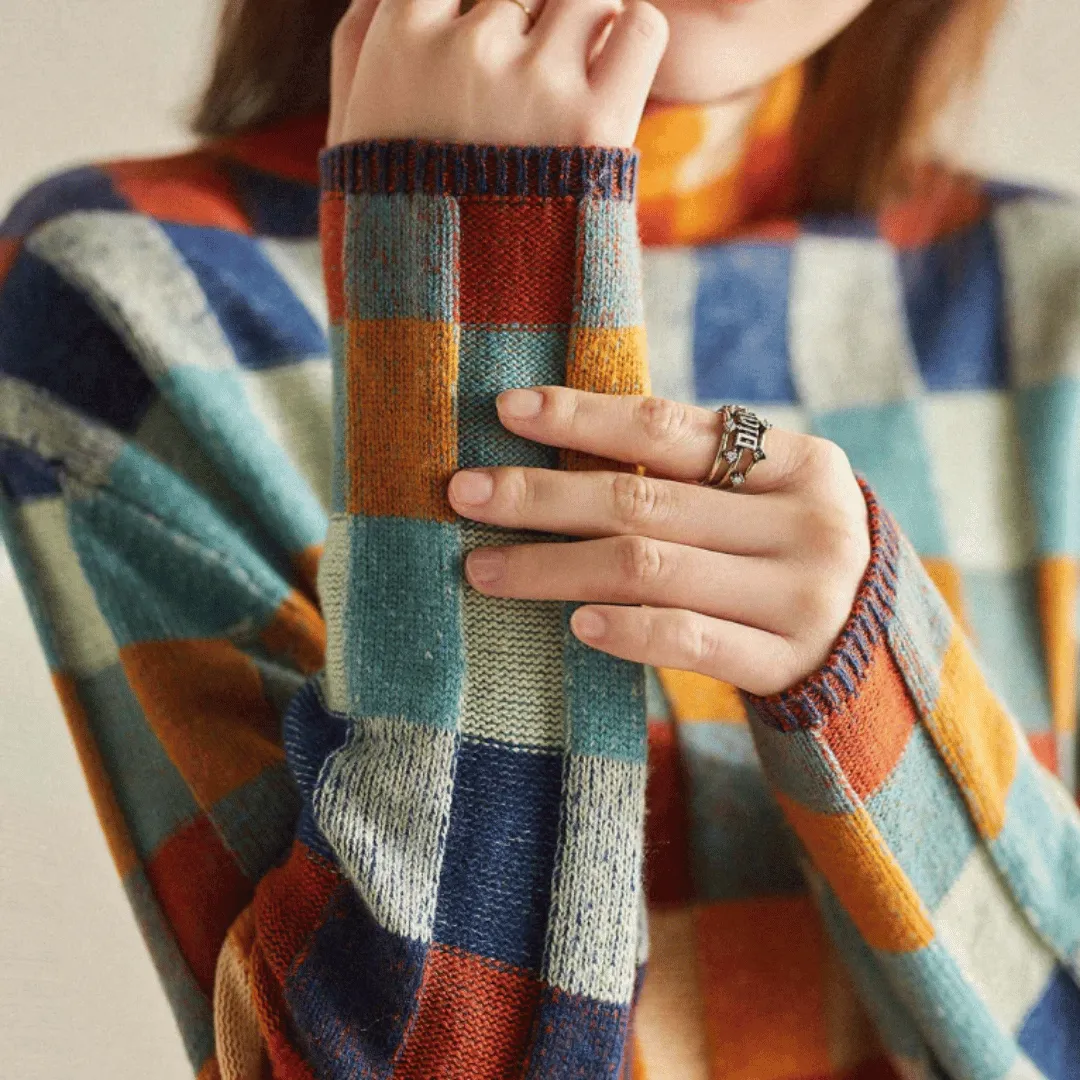 Breanna Sweater | Blend Patchwork Turtleneck Knit