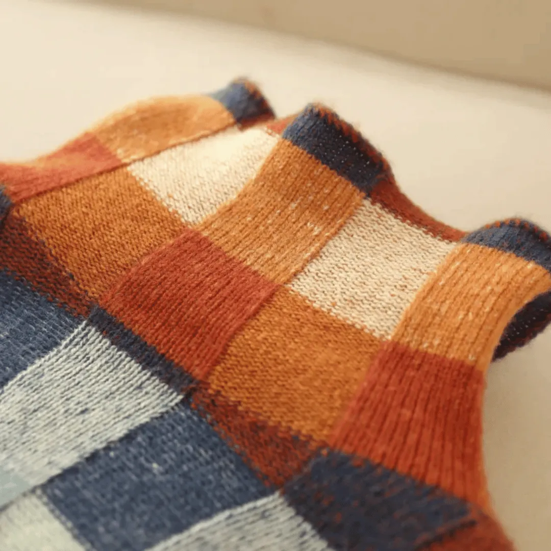 Breanna Sweater | Blend Patchwork Turtleneck Knit