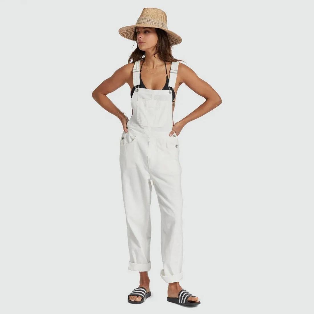 BRIXTON Women's Costa Overall - White Cord
