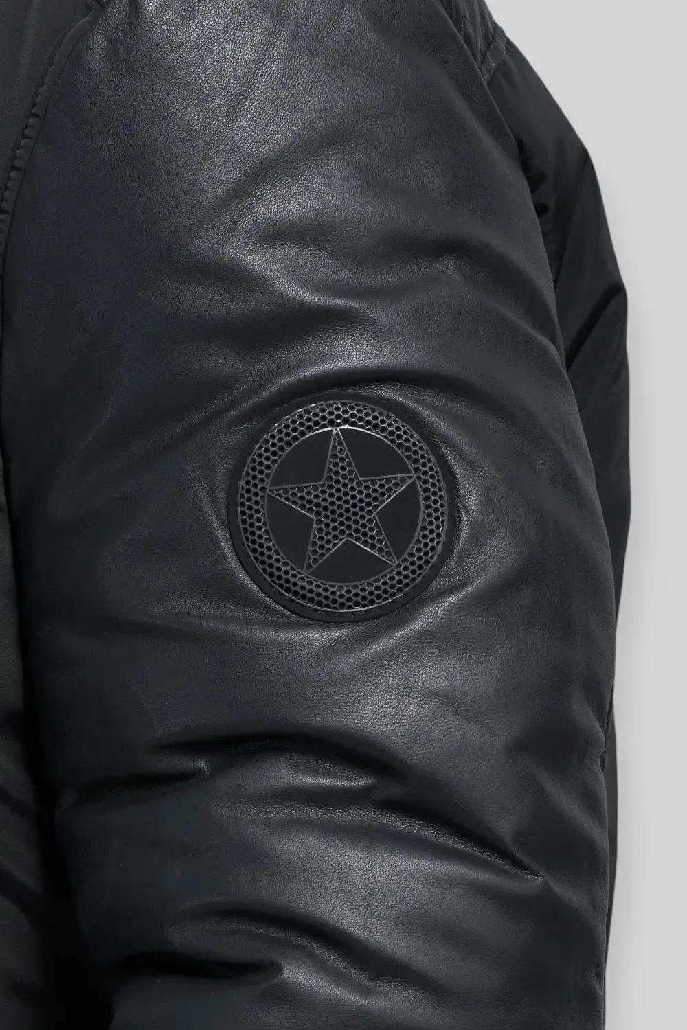 Carlo Hooded Leather Parka
