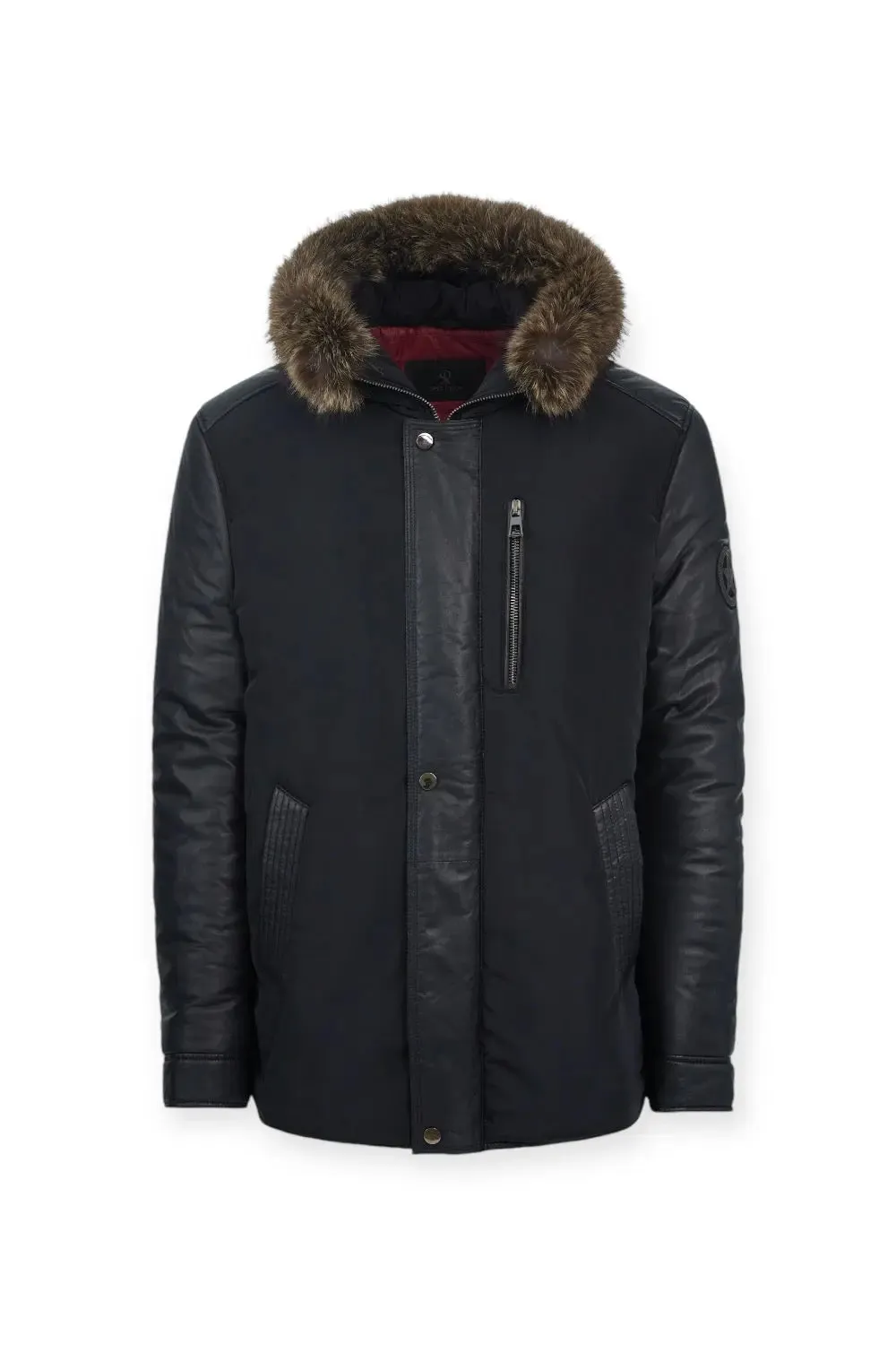 Carlo Hooded Leather Parka