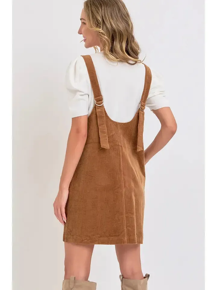 Casual Overall Corduroy Dress