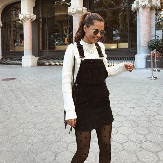 Casual Short Corduroy Overall Dress Cord Jumper
