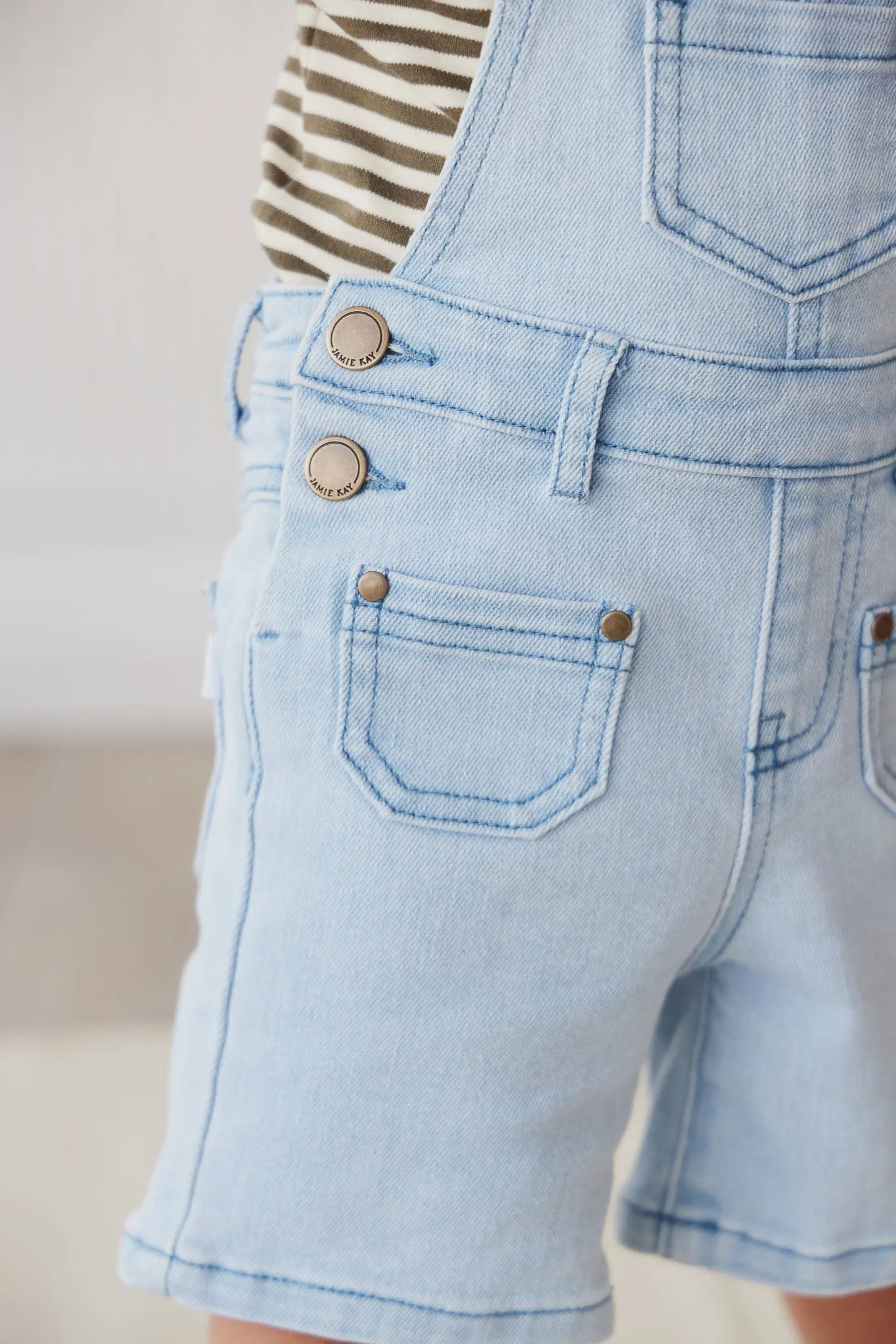 Chase Short Overall - Washed Denim