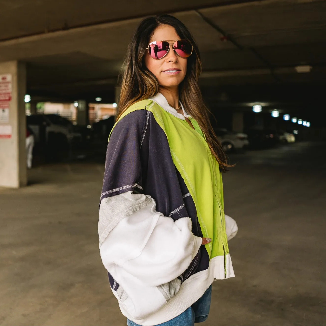 City Layer Colorblock Zip Up Jacket
