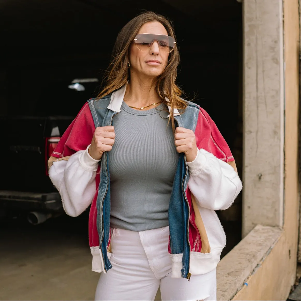 City Layer Colorblock Zip Up Jacket