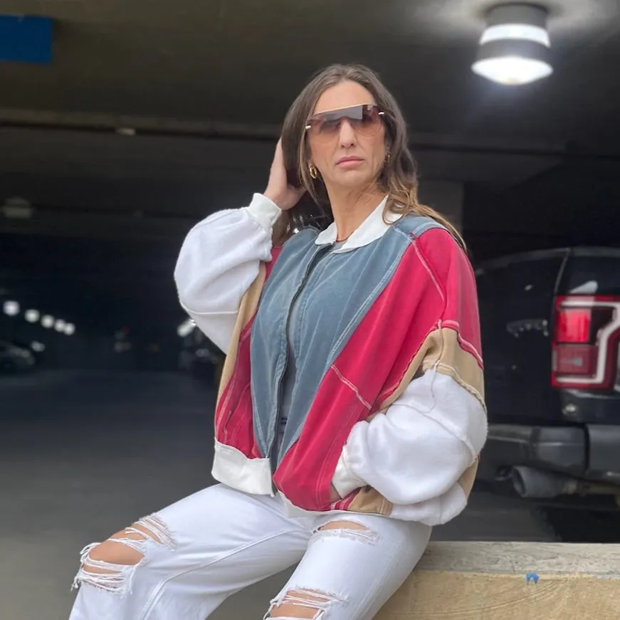 City Layer Colorblock Zip Up Jacket