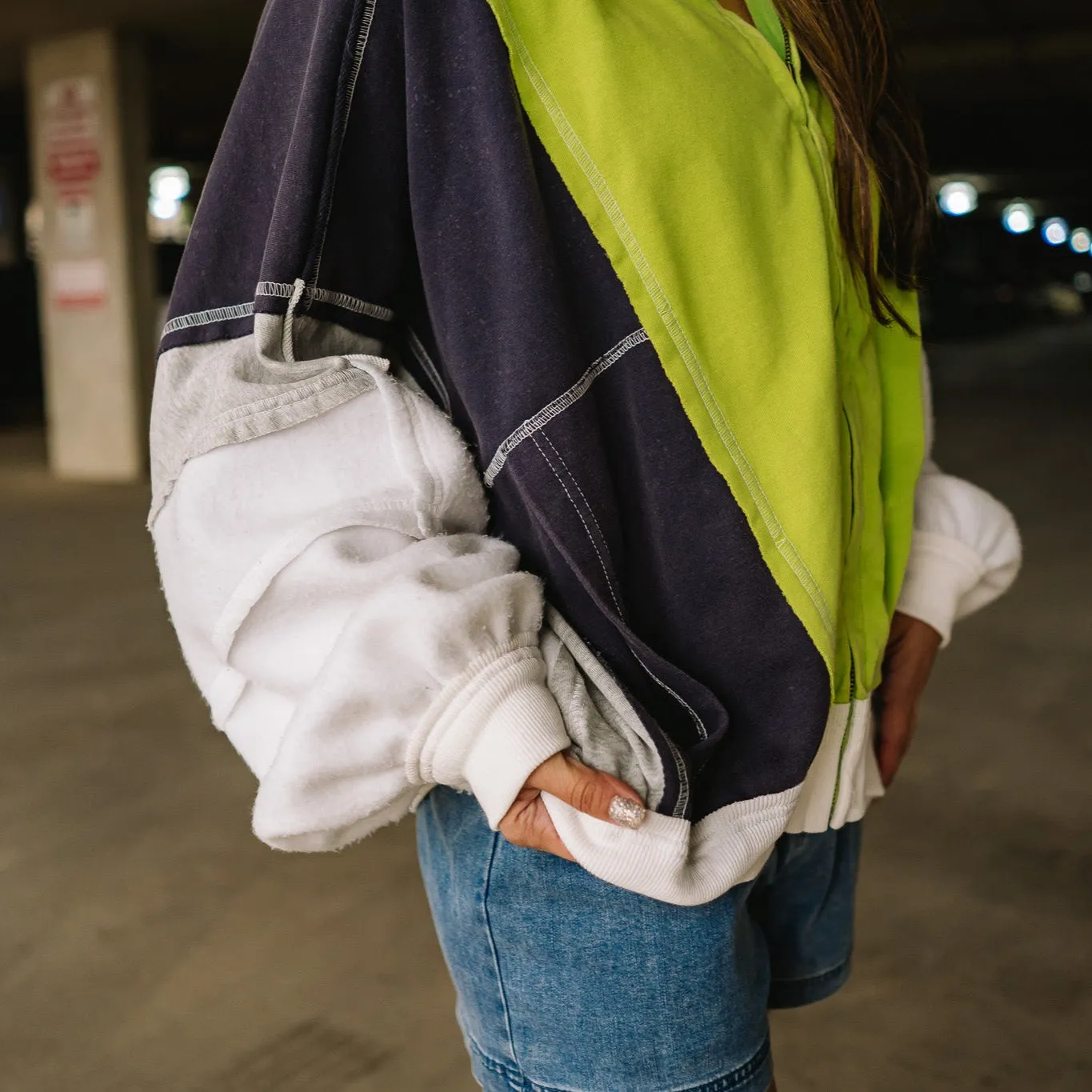 City Layer Colorblock Zip Up Jacket