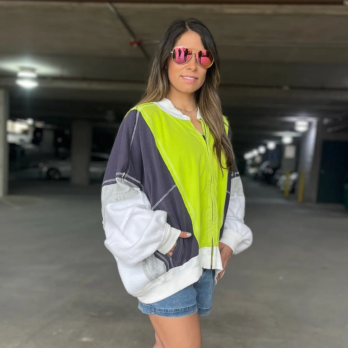 City Layer Colorblock Zip Up Jacket