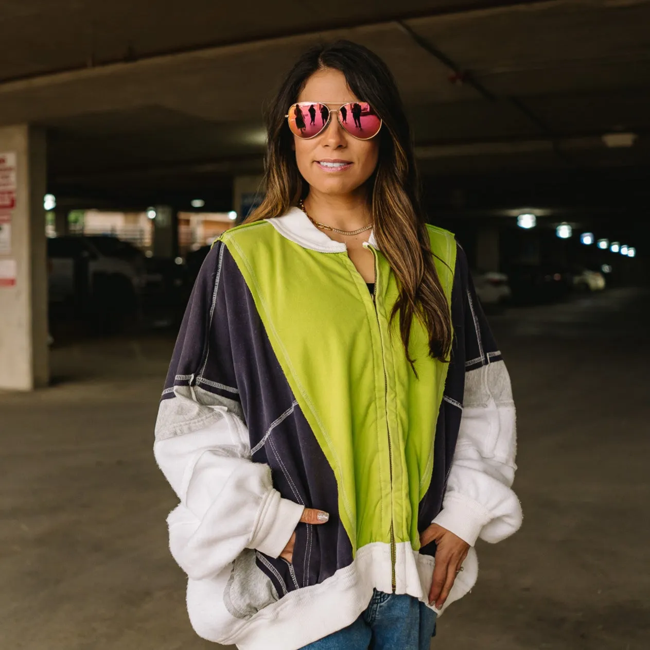 City Layer Colorblock Zip Up Jacket