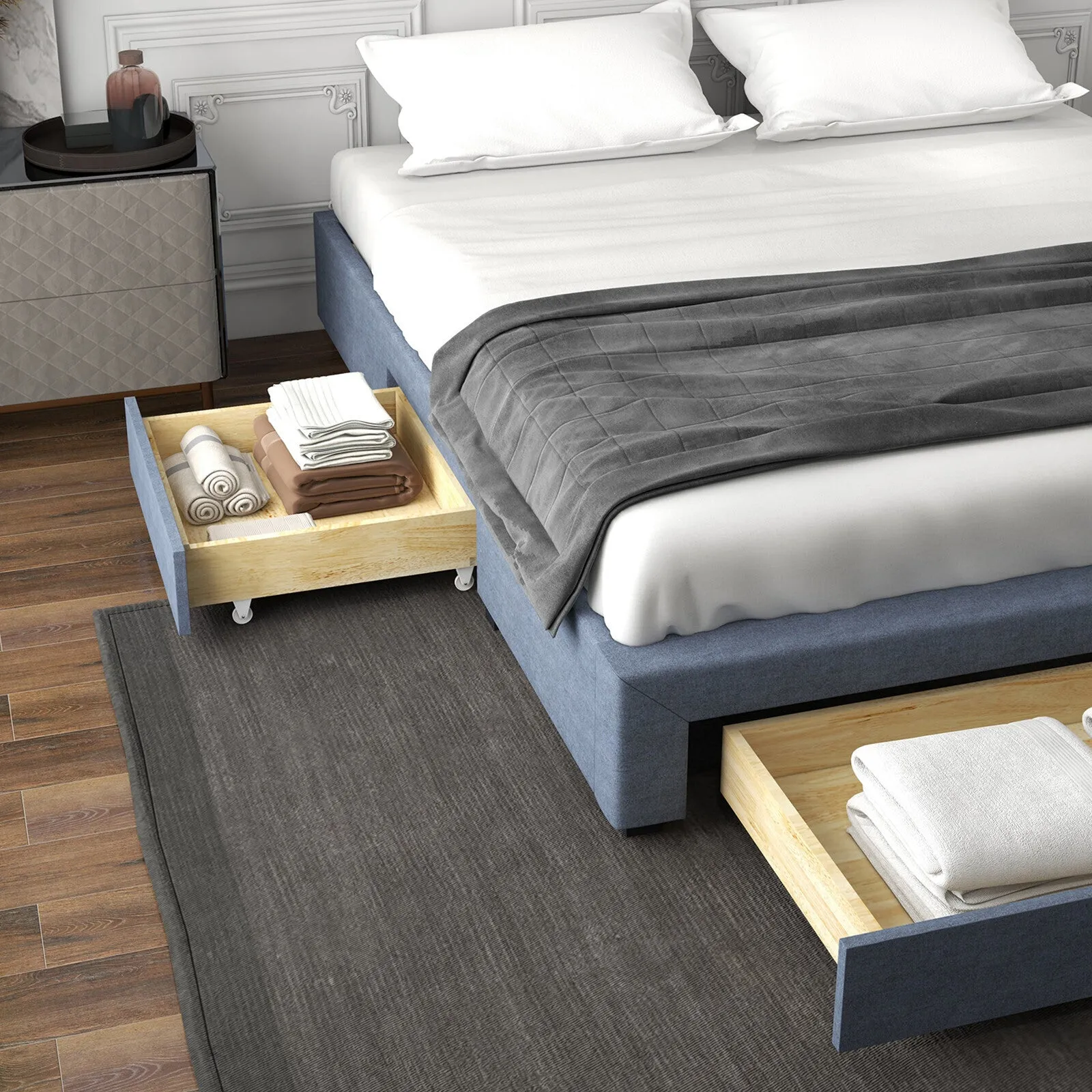 Cloud zone double layer euro top pocket spring mattress plush firm