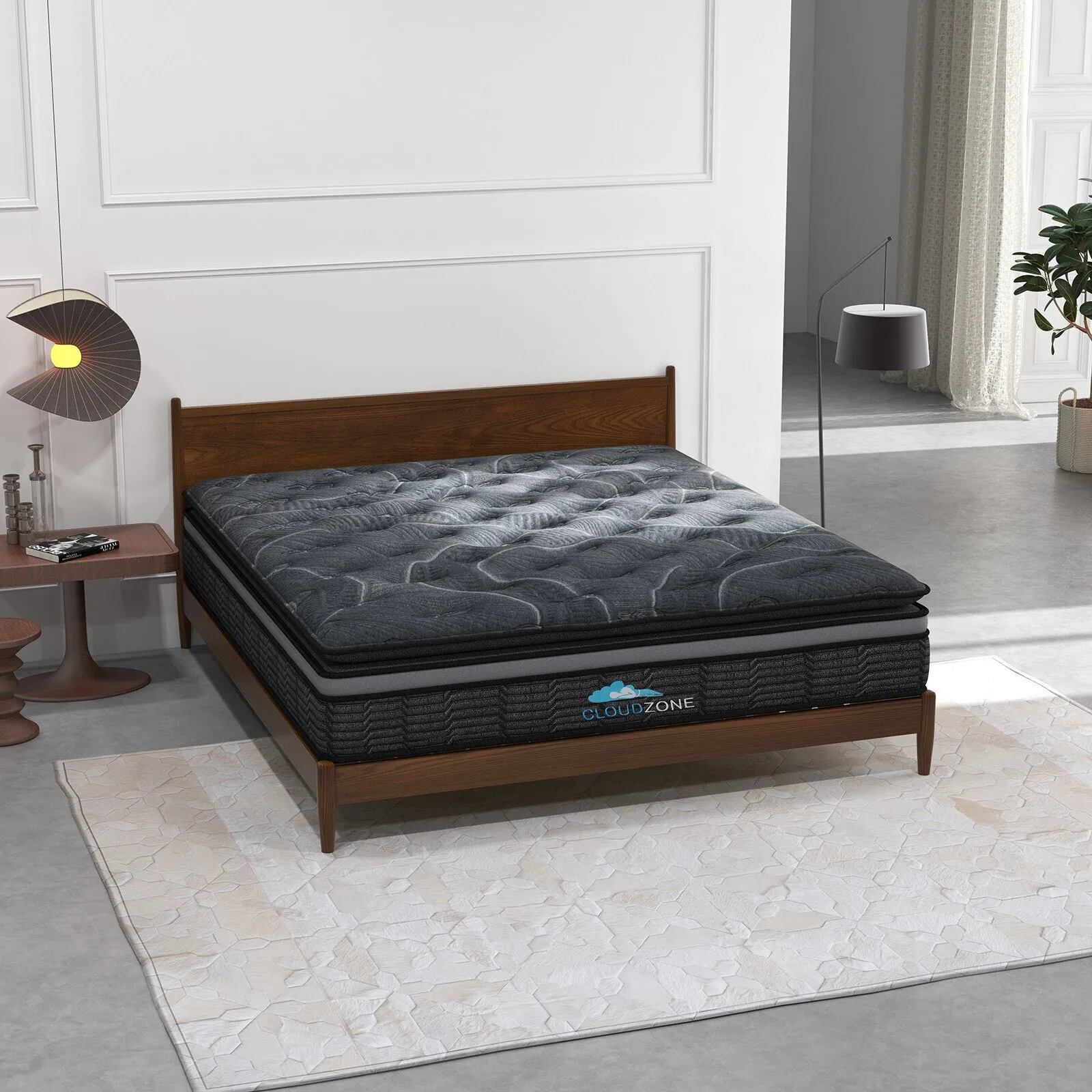 Cloud zone double layer euro top pocket spring mattress plush firm