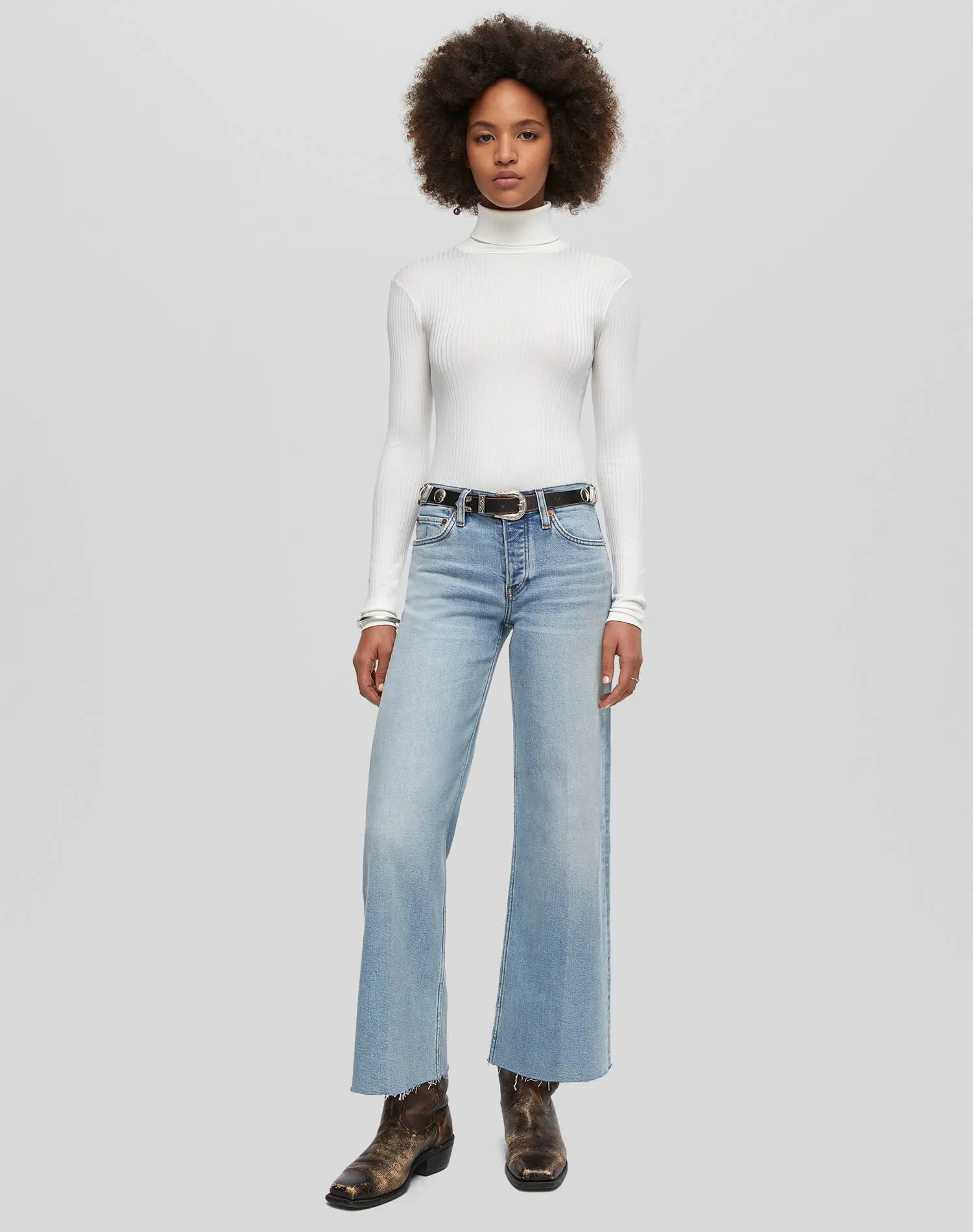 Comfort Stretch Mid Rise Wide Leg Crop - Undertow