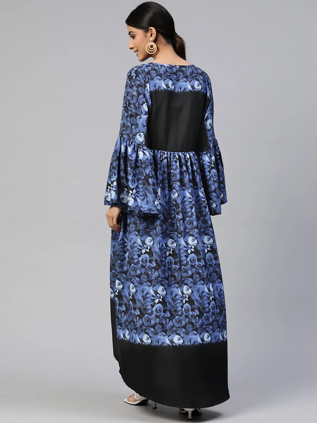 Cottinfab Floral Crepe Maxi Dress