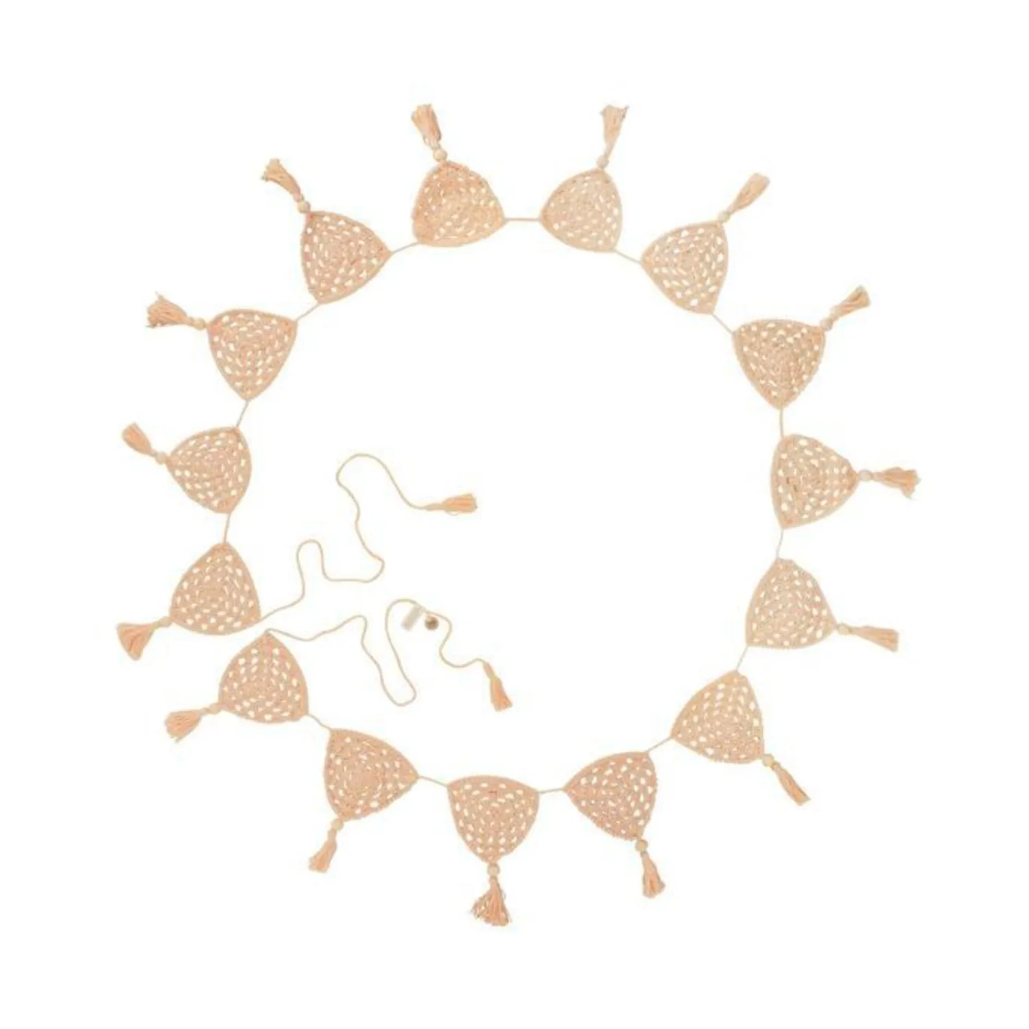 Crochet Bunting Flag  Peach