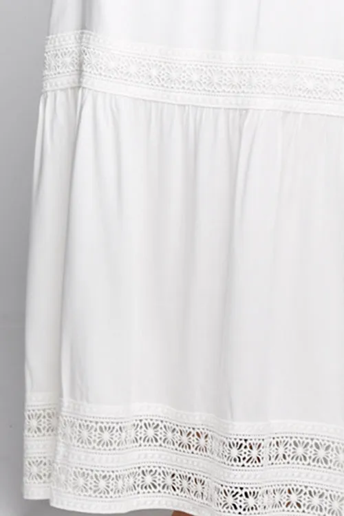 Crochet Detail Strapless Maxi Summer Dress